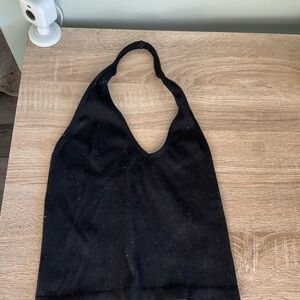 Urban Outfitters Black Ribbed Top